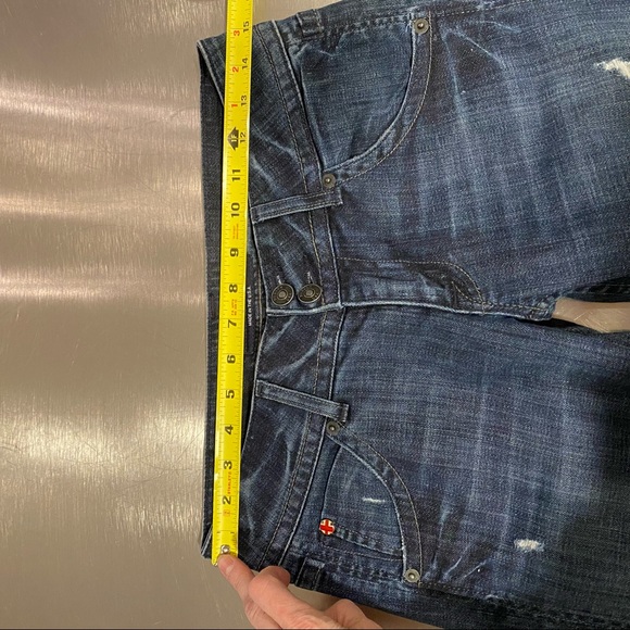 HUDSON JEANS Distressed Signature Flap Pocket Bootcut Jeans Denim Size 26 - Picture 13 of 16